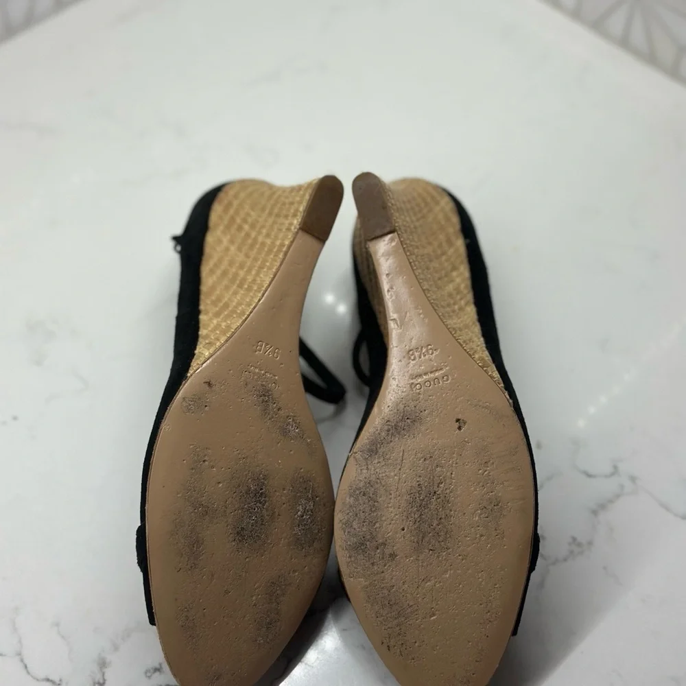 Gucci Black Wedge Sandals - Picture 4 of 5